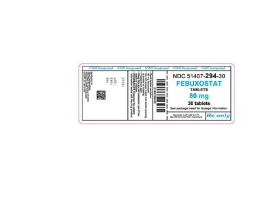 51407-294-30LB FEBUXOSTAT 80 MG TABS.jpg 51407-294-30LB FEBUXOSTAT 80 MG TABS.jpg - 51407 294 30LB FEBUXOSTAT 80 MG TABS